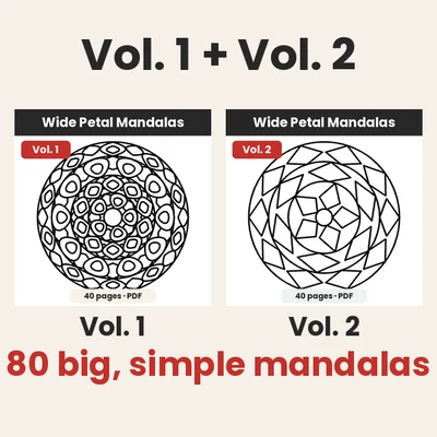 Wide Petal Mandalas Vol. 1 plus Vol. 2 bundle thumbnail